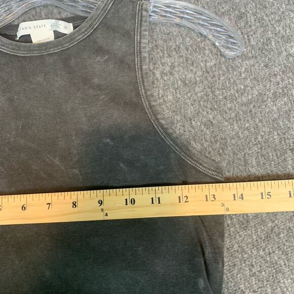 Altar'd State Shirt Womens Medium Echo Tie Back Tank Top Stone Wash Gray Crop - Picture 5 of 6